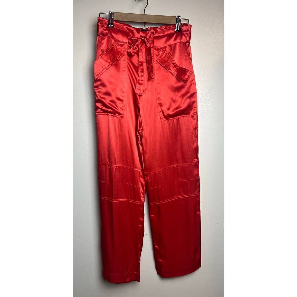 J. Crew Drapey Tie Cargo Pants in Rusty Brick Sz. 4 - Picture 3 of 7